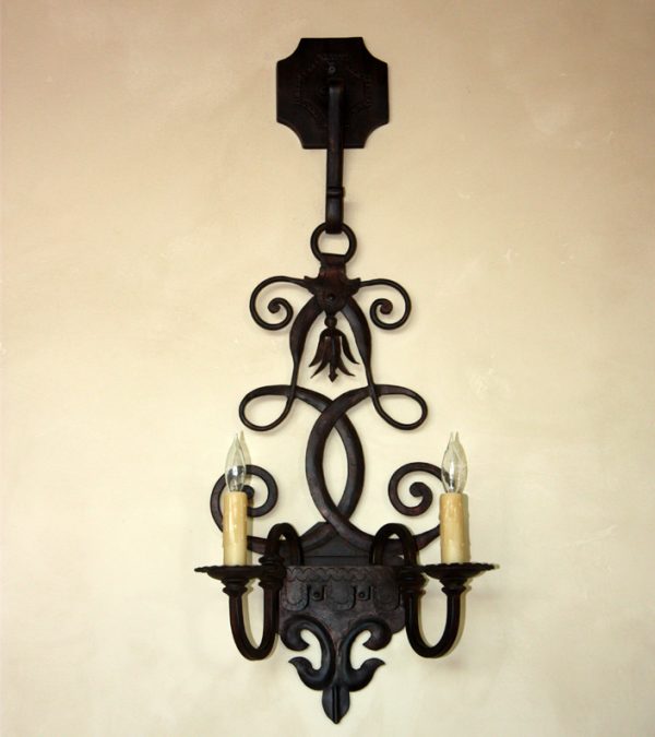 SC-034 Hand Forged Iron Two Light Sconce - Hacienda