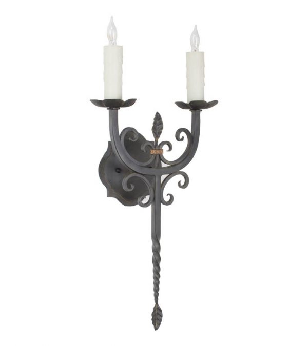 SC-211 Hand Forged Iron Two Light Wall Sconce - Hacienda